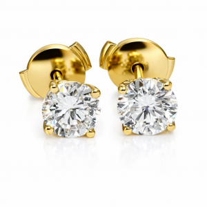 18ct yellow gold 1ct LAB diamond stud earrings