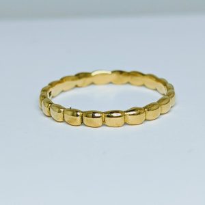 18ct yellow gold beaded ring