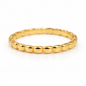 18ct yellow gold beaded ring