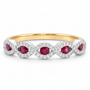 18ct yellow gold ruby and diamond ring