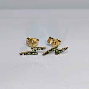 9ct yellow gold lightening bolt earrings