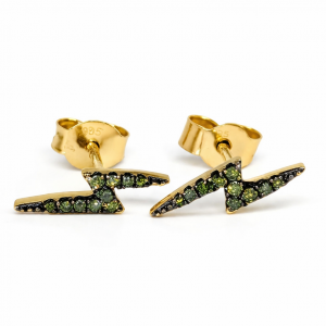 9ct yellow gold lightening bolt earrings