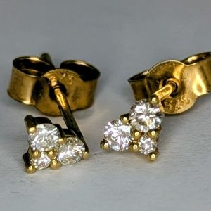 9ct Yellow Gold Diamond Earrings