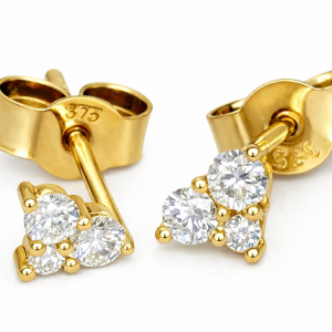 9ct Yellow Gold Diamond Earrings
