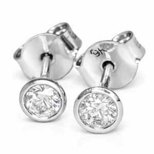 9ct white gold diamond stud earrings
