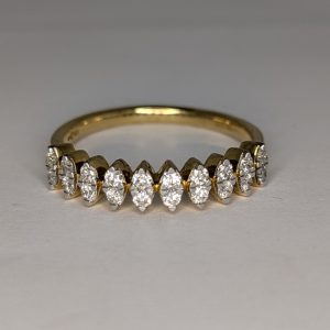 18ct yellow gold marquise diamond ring