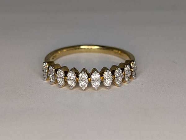 18ct yellow gold marquise diamond ring