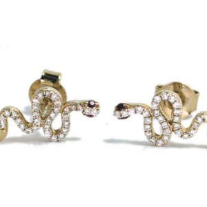 Diamond snake stud earrings