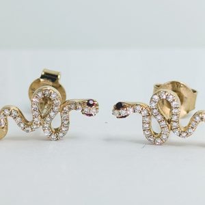 Diamond snake stud earrings