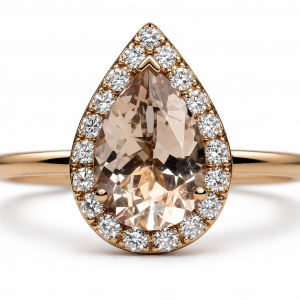 9ct rose gold morganite and diamond ring