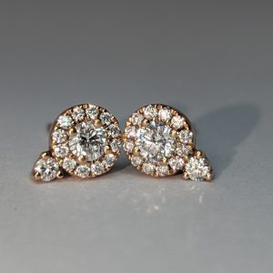 18ct rose gold and diamond earrings