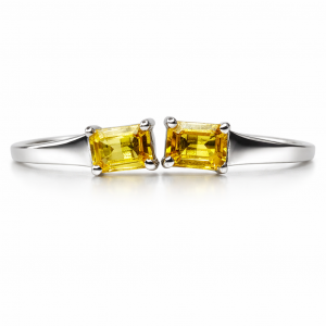 18ct white gold earrings with yellow sapphires