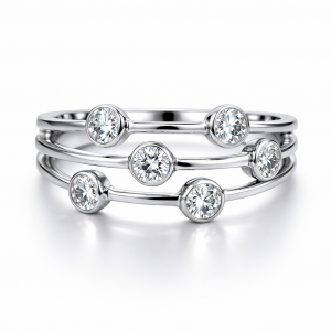 18ct white gold diamond bubble ring