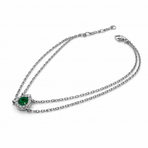 18ct white gold emerald and diamond bracelet