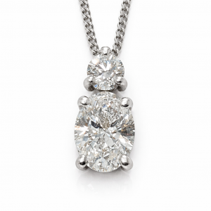 9ct white gold LAB diamond pendant necklace
