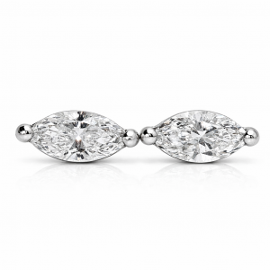 9ct white gold marquise diamond earrings