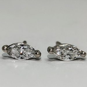 9ct white gold marquise diamond earrings