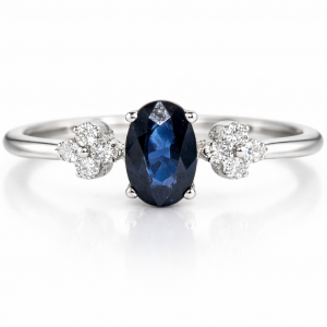 18ct white gold sapphire and diamond ring