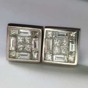 18ct white gold and diamond earrings