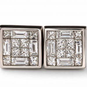 18ct white gold and diamond earrings