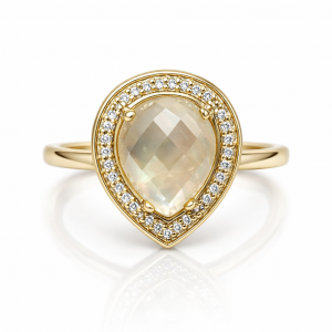 18ct yellow gold citrine and diamond ring