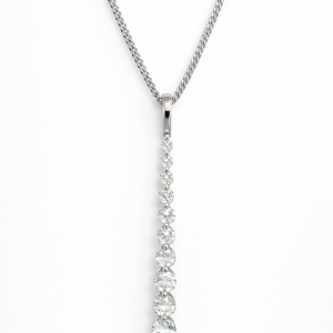 9ct white gold diamond vertical bar necklace