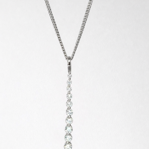 9ct white gold diamond vertical bar necklace