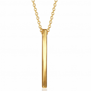 9ct yellow gold necklace with gold bar pendant