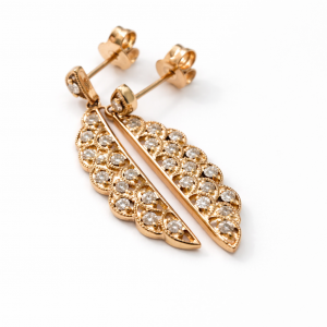 18ct rose gold and diamond drop earrings