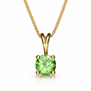 9ct yellow gold necklace with tsavorite pendant