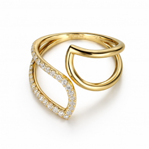 9ct yellow gold LAB diamond twist ring