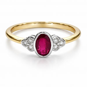 18ct yellow gold ruby and diamond ring