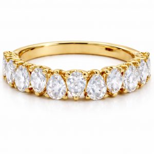 9ct yellow gold pear LAB diamond eternity band