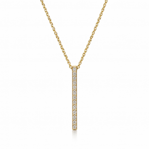 9ct Yellow Gold Diamond Bar Necklace