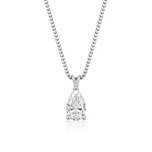 9ct white gold lab diamond pendant necklace