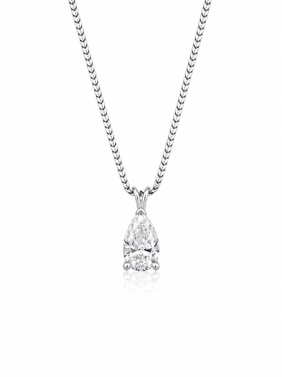 9ct white gold lab diamond pendant necklace