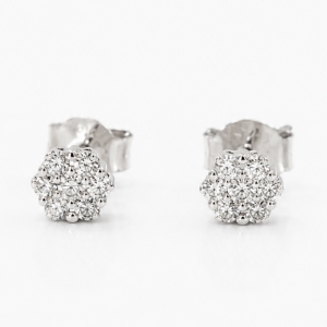 9ct white gold 7 diamond stud earrings