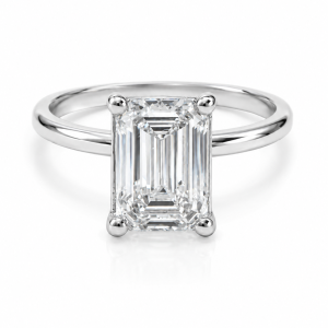 Platinum emerald cut 2.06ct lab diamond ring