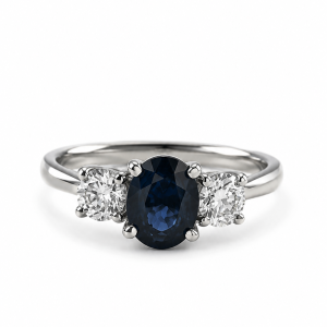 18ct white gold sapphire and diamond ring