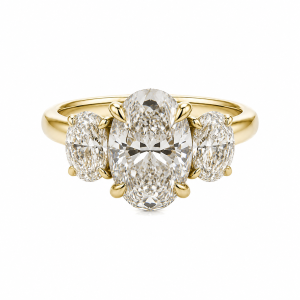 9ct yellow gold 3 oval lab diamond ring