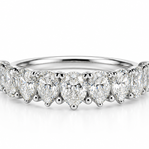 9ct white gold pear lab diamond eternity