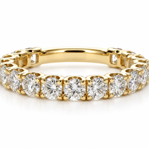 9ct yellow gold eternity with round lab diamonds