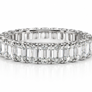 9ct white gold emerald cut eternity ring