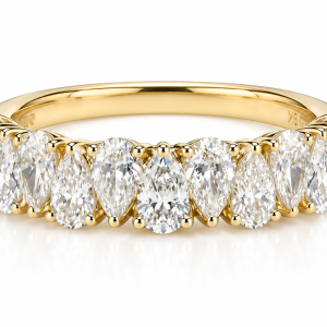 9ct yellow gold eternity ring with 1.25ct lab pear diamonds