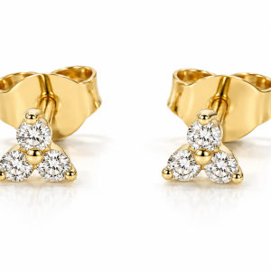 9ct yellow gold 0.11ct diamond earrings